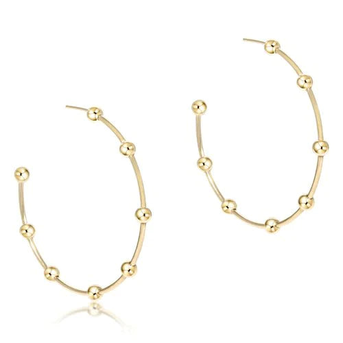 ENewton/ Beaded Simplicity 1.5 Post Hoop-4mm Gold