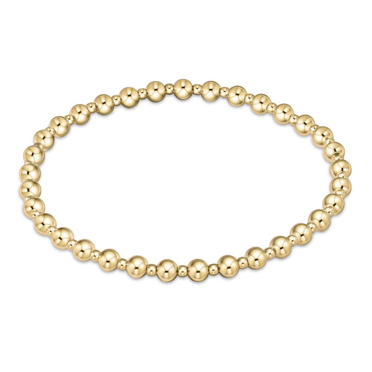 ENewton/ Extends/ Classic Grateful Pattern 4MM Bead Bracelet-Gold