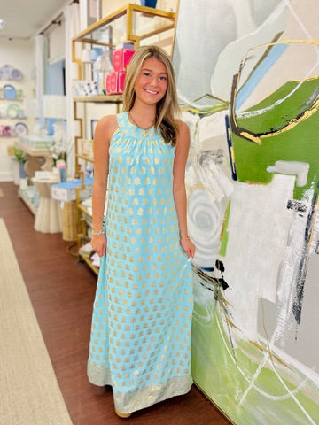 Jude Connally/ The Audra Cotton Voile Dress/ Light Aqua