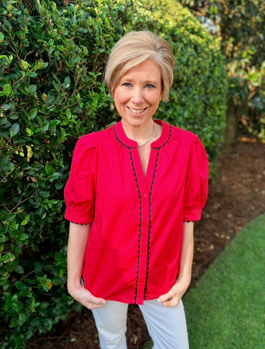 MS/ The Elaine Top/ Red+Black