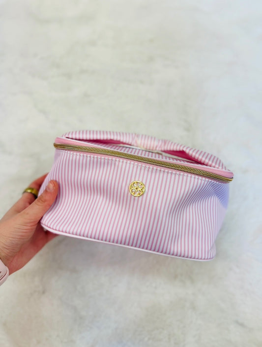 MS/ Pink Stripe/ Kiss & Makeup Bag