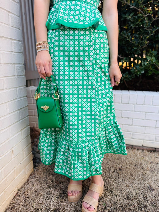 The Addie Skirt/ Green Cane