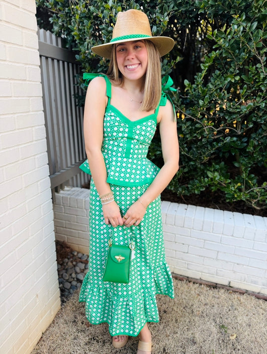 The Addie Skirt/ Green Cane
