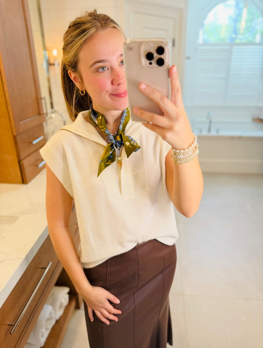 Emily McCarthy/ Poppy Pullover Vest/ Eggnog