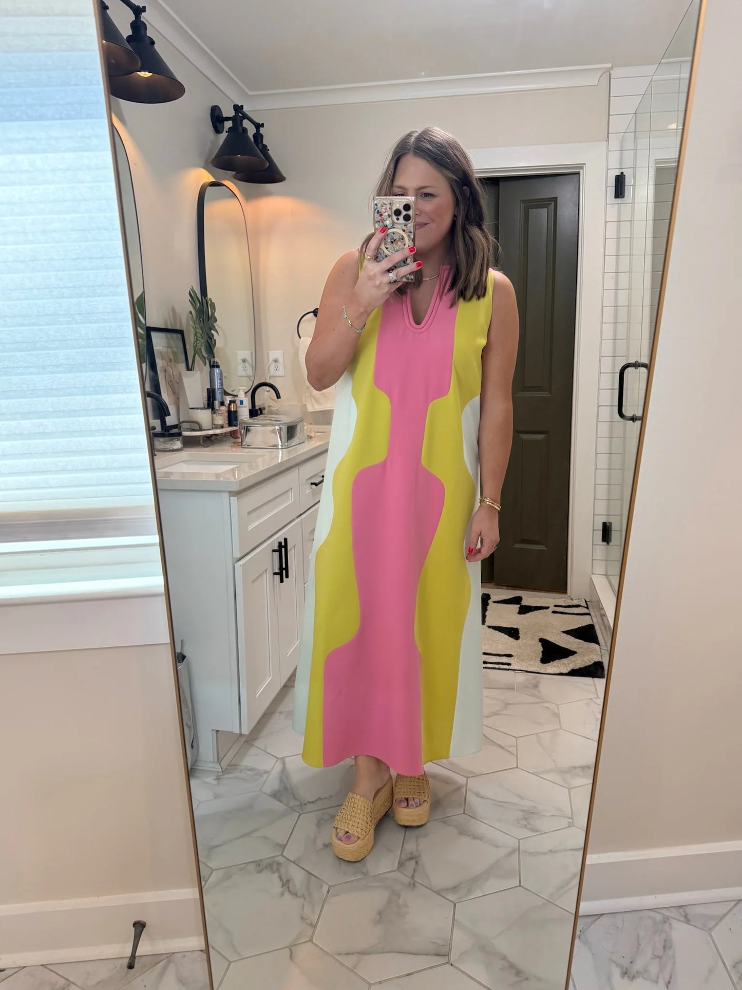CROSBY/ The Schaeffer Dress/ Garden Colorblock