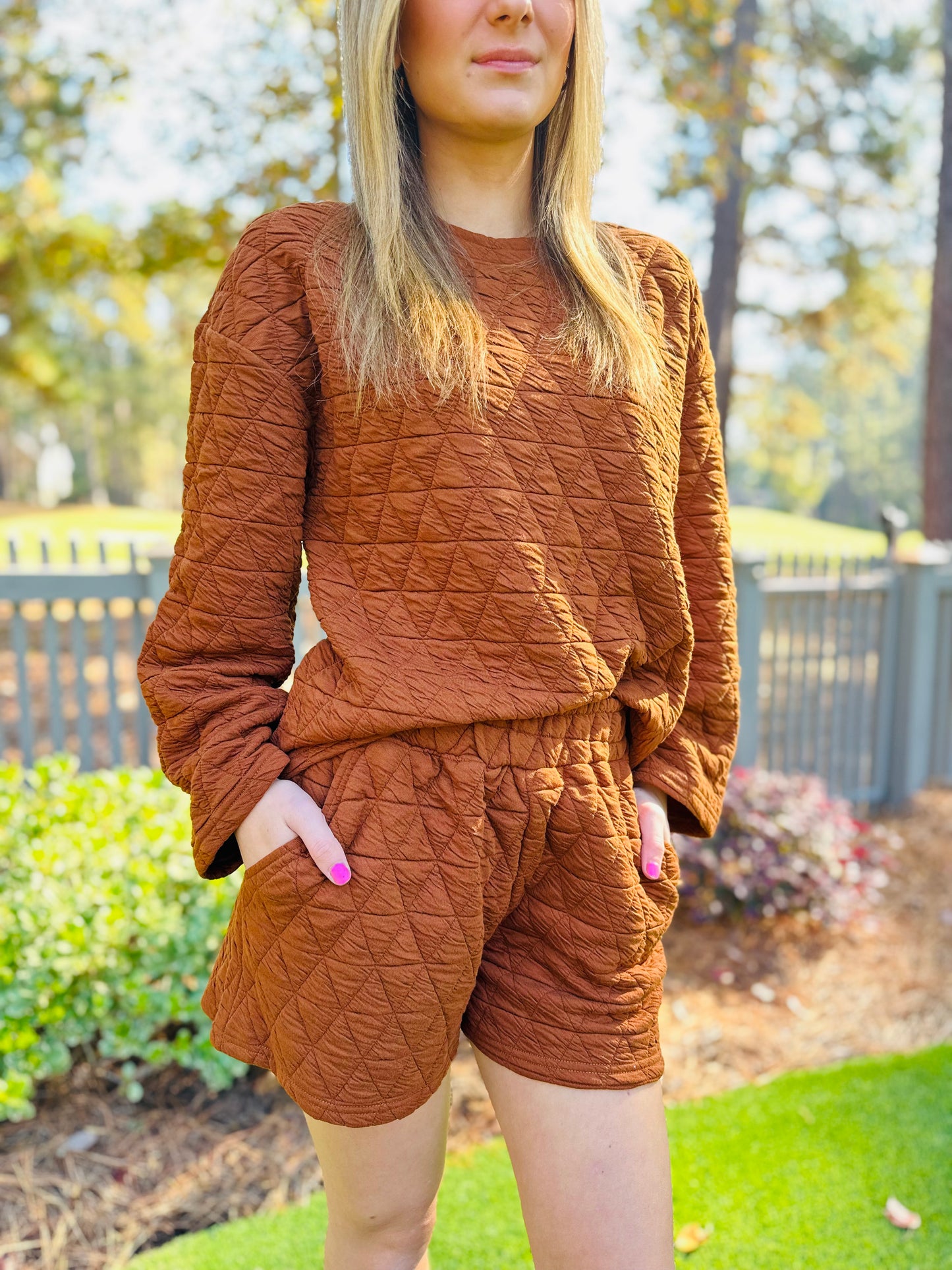 The Quinn Quilted Long Sleeve Set