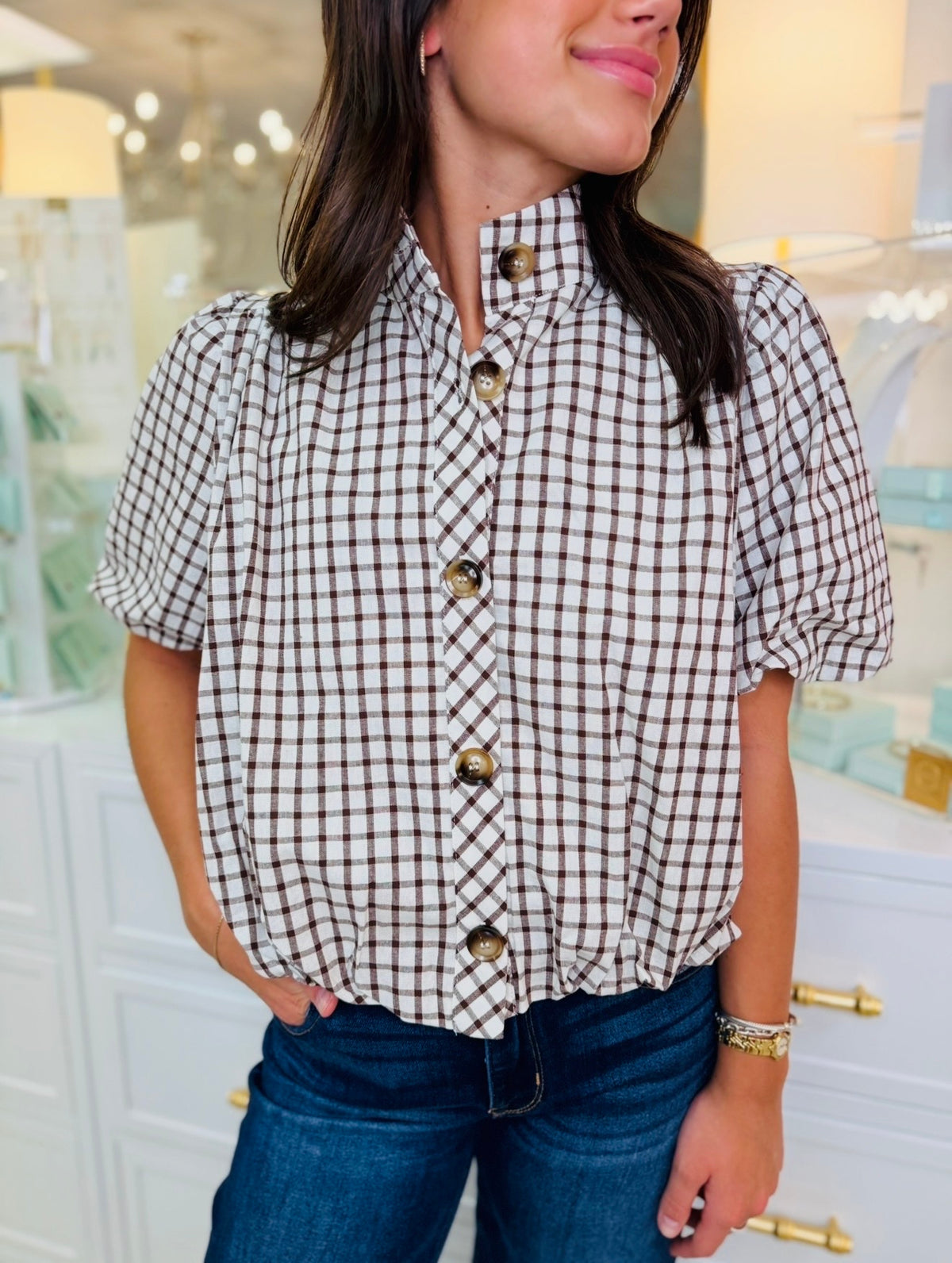 The Cely Check Top