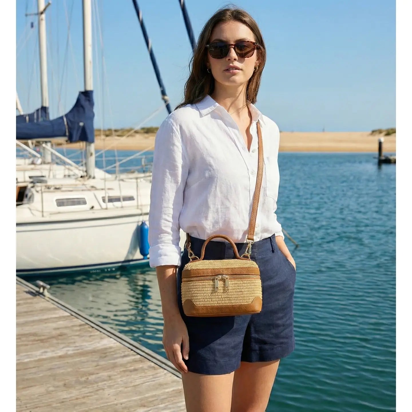 The Wendie Woven Bag/ Camel