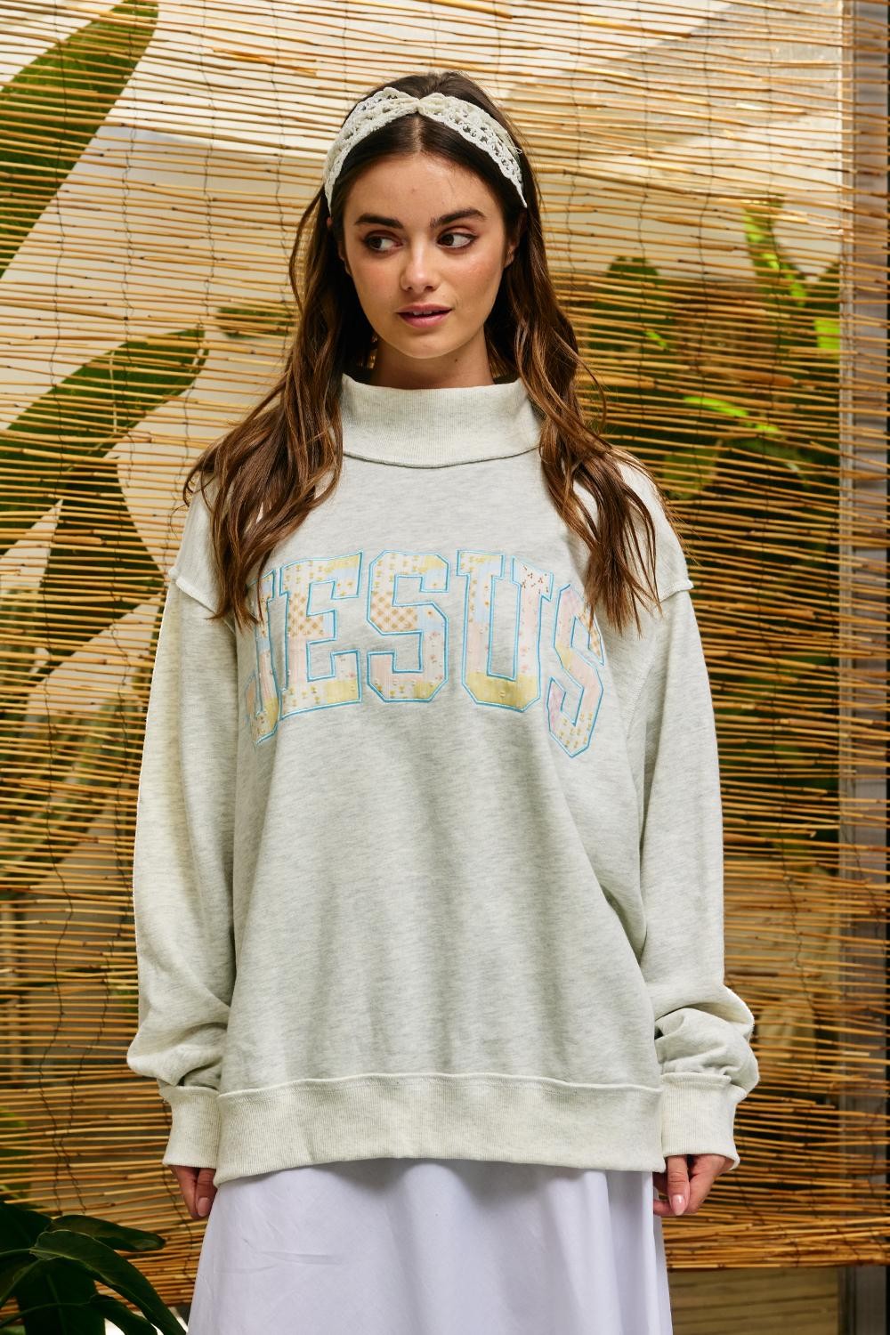 The Jesus Patchwork Mockneck
