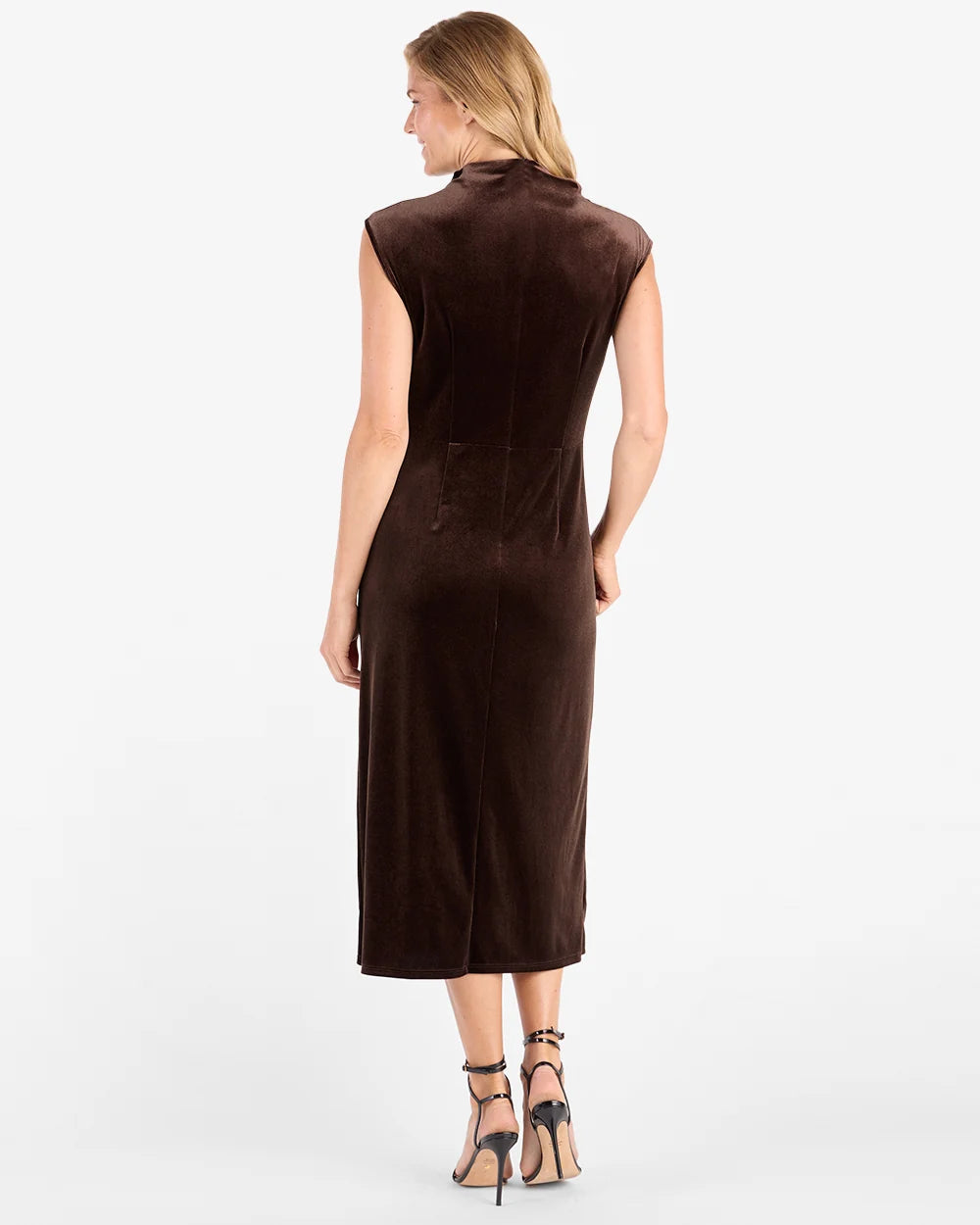 Jude Connally/ The Autumn Stretch Velvet Dress/ Espresso