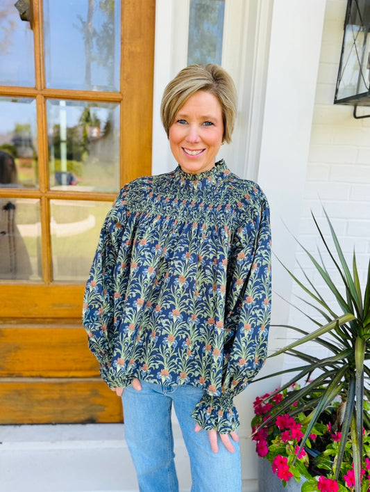 The Sharla Smocked Top