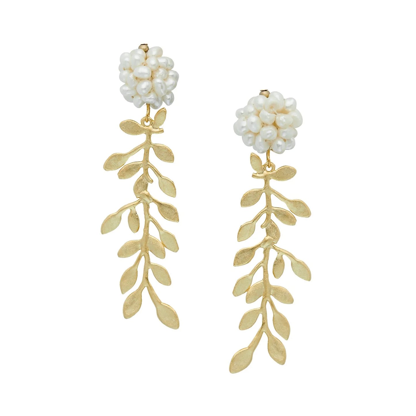 Susan Shaw/ Pearl Cluster Vine Earrings