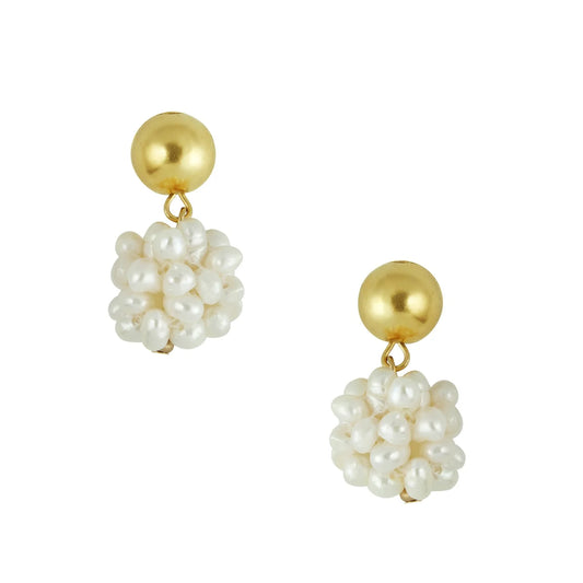 Susan Shaw/ Pearl Cluster Drop Margaret Earring