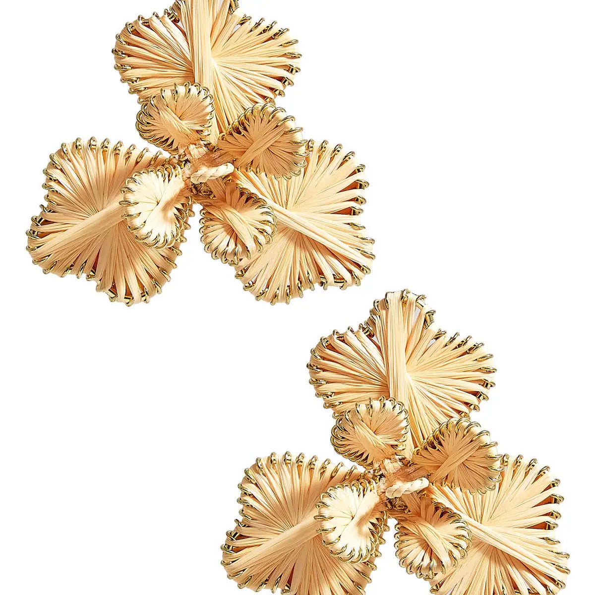 Lisi Lerch/ The Kaia Raffia Flower Earring/ Natural