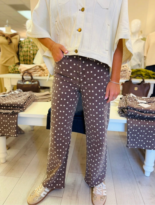 JBD/ HR Vintage Straight/ Brown Polka Dot