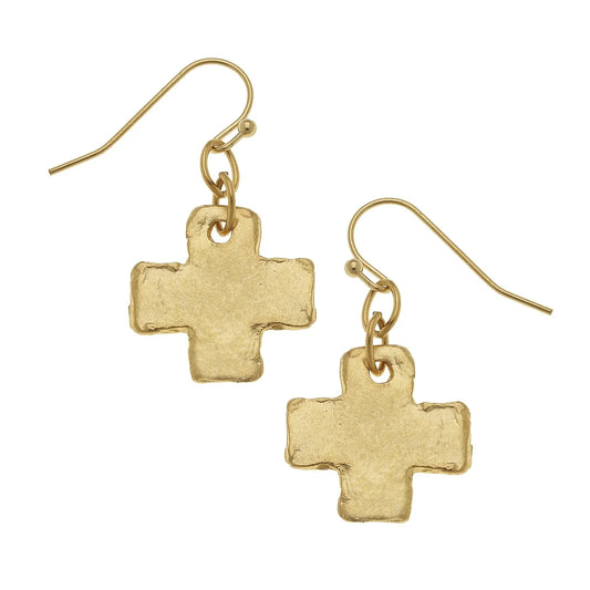 Susan Shaw/ Mini Square Cross Earrings
