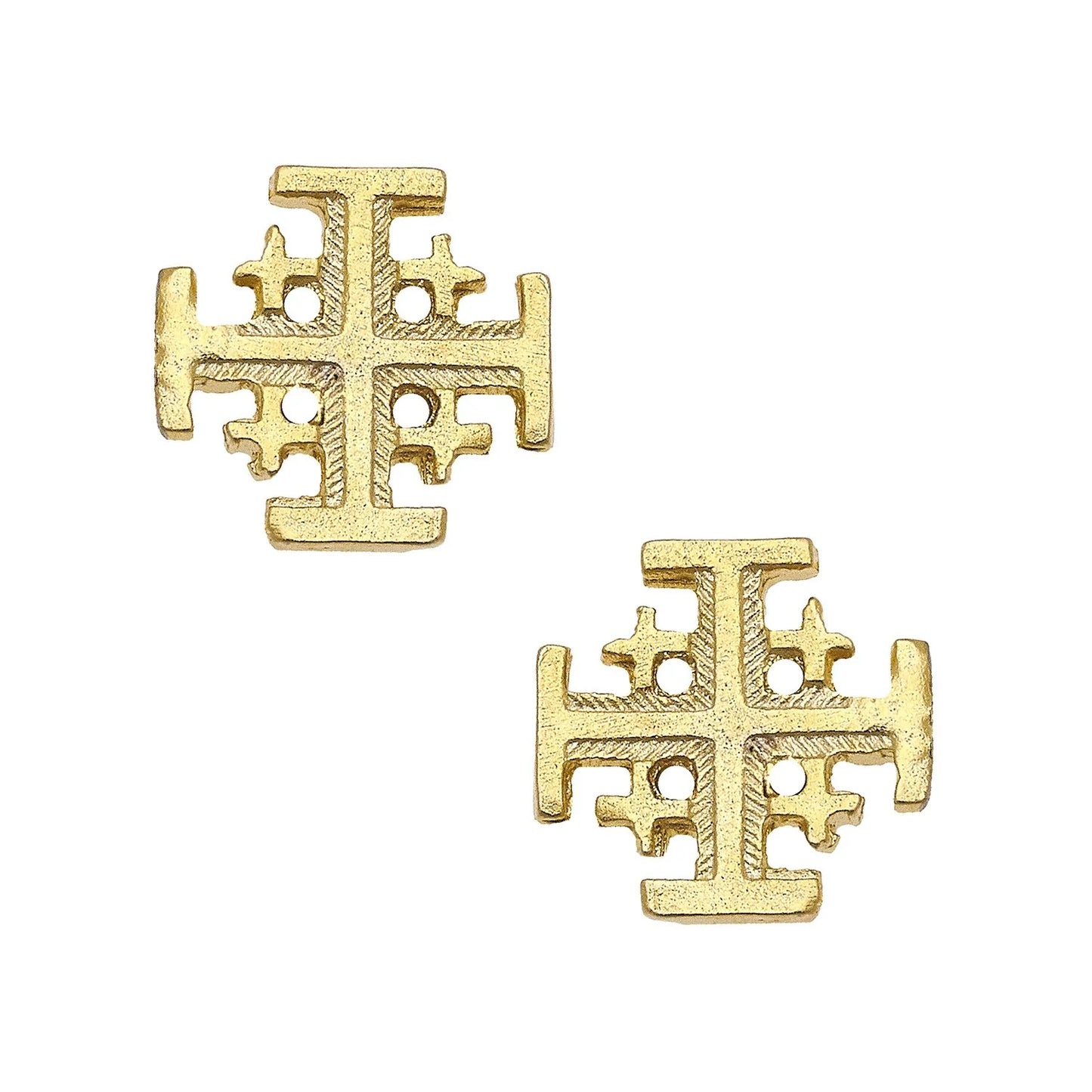 Susan Shaw/ Gold Multi Cross Stud Earring