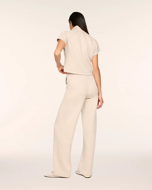 SPANX/ The Pintuck Half Zip Jumpsuit/ Bone Heather