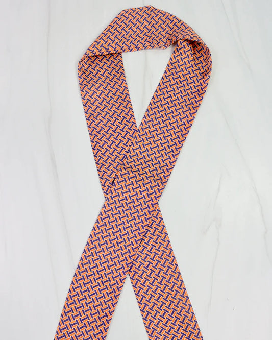 The Serafina Scarf/ Navy + Orange