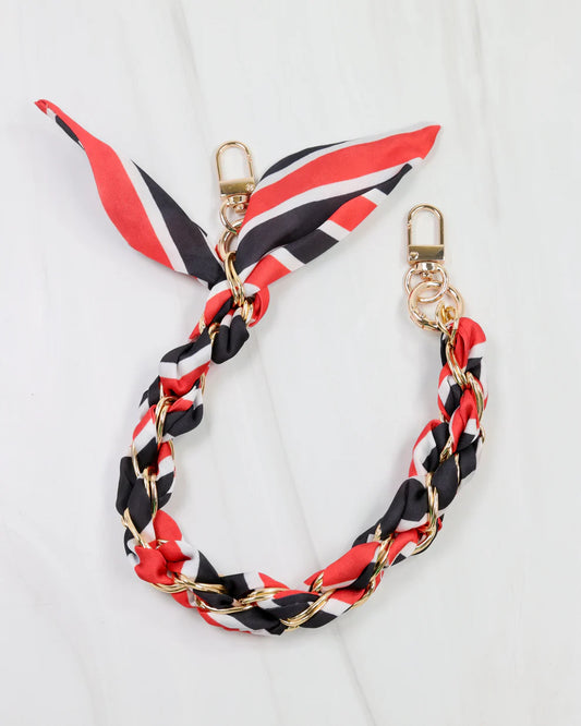 The Serafina Scarf Purse Chain/ B+R Stripe