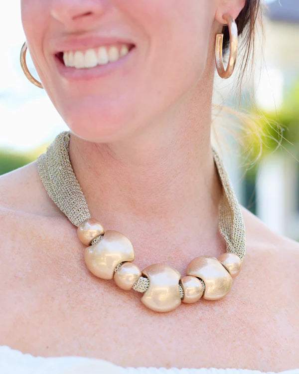 The Woodstock Mesh Beaded Necklace