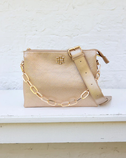 The Ariana Crossbody/ Woven Gold