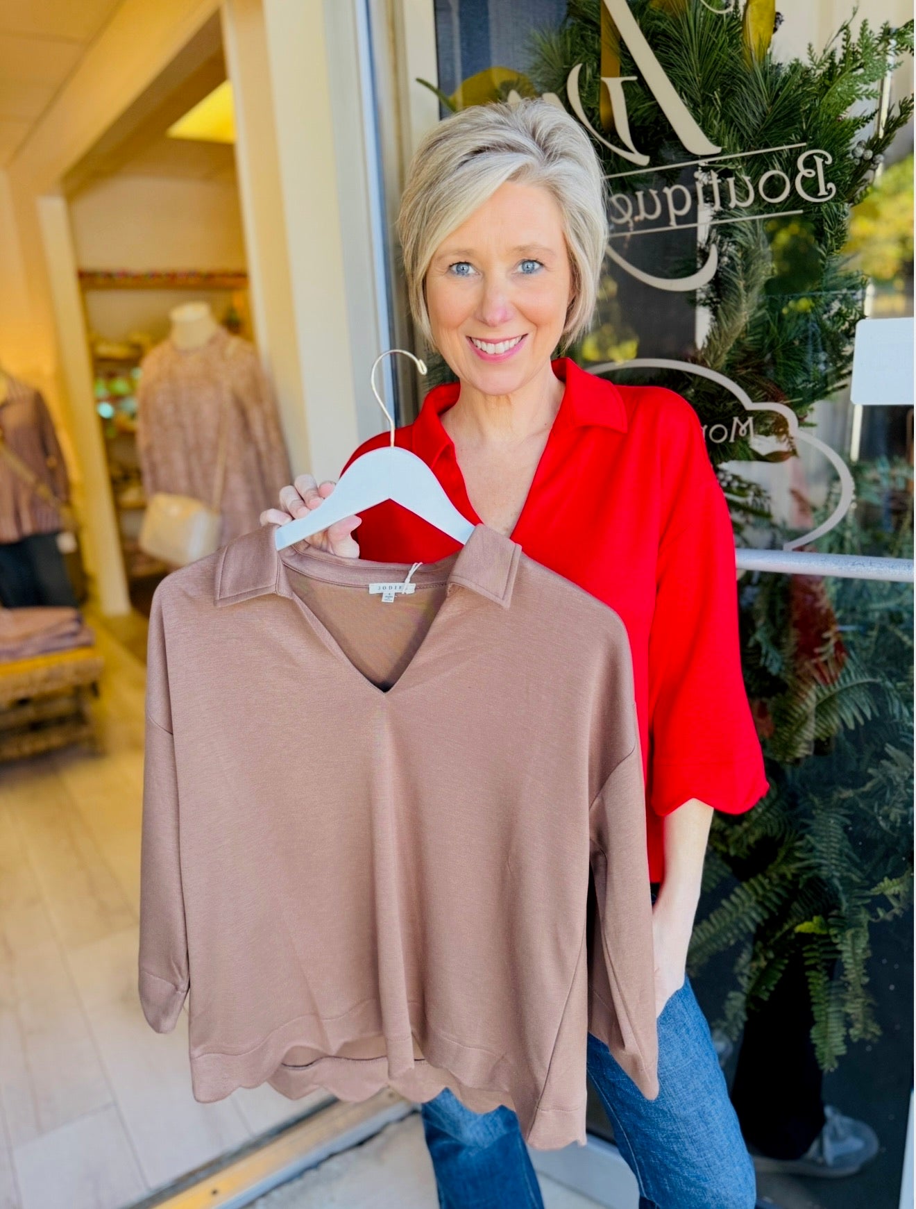 The Steva Scalloped Top