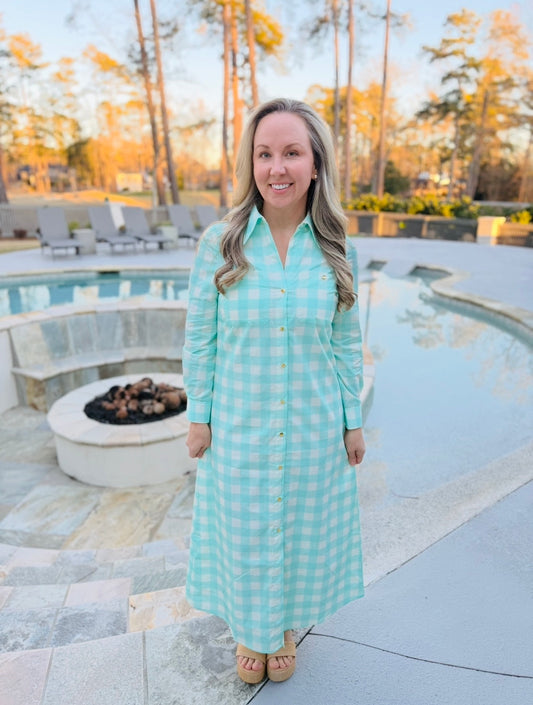 The Harper Dress/ Blue Buffalo Check