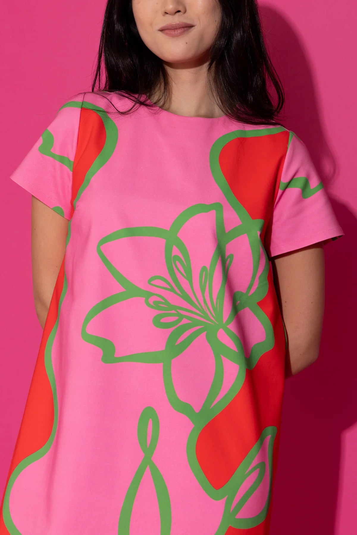 Alden Adair/ The Elliot Dress/ Fuschia Outline