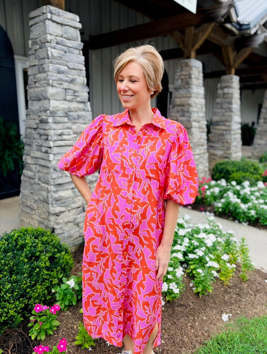 Uncle Frank/ The Midi Pouf Shirt Dress