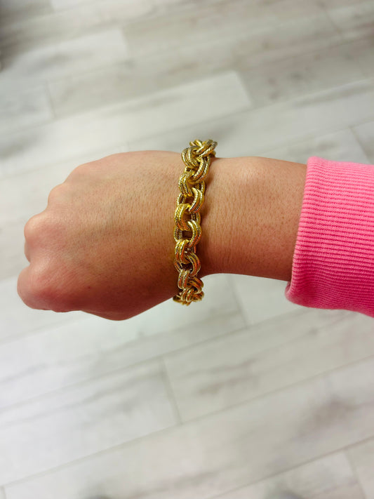 Gold Double Loop Chain Bracelet