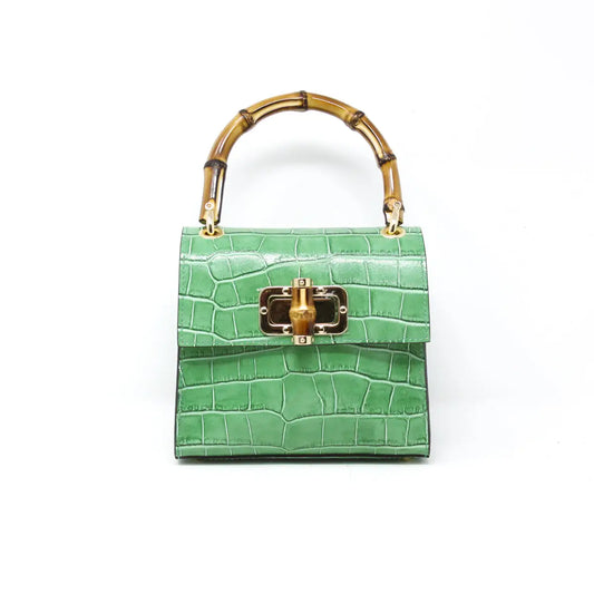 The Ballie Bamboo Bag/ Kelly Green
