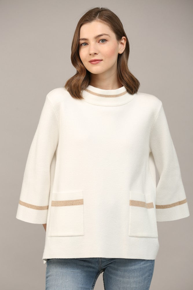 The Gigi Gold Trim Sweater