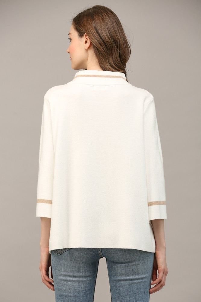 The Gigi Gold Trim Sweater