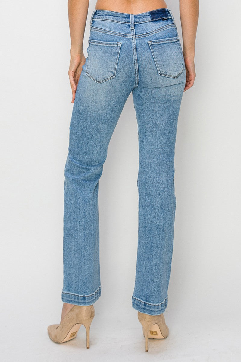 Risen/ HR Ankle Bootcut Patched Pocket Jeans