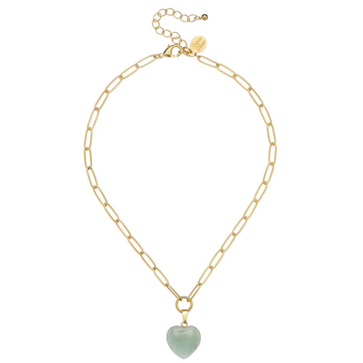 Susan Shaw/ Audrey Heart Necklace/ Jade