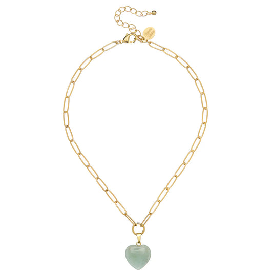 Susan Shaw/ Audrey Heart Necklace/ Jade