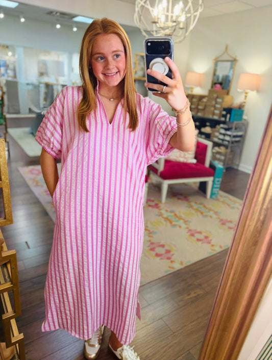 The Savvie Striped Midi