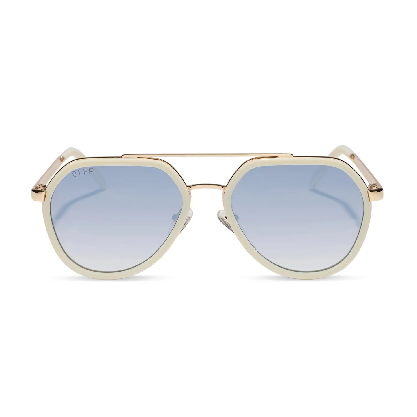 Diff/ Joey Sunglasses/ Ivory Gold Metal Slate