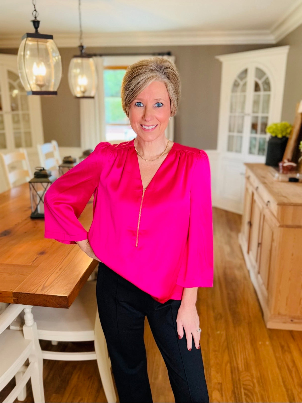 Jade/ The Zola Zip Blouse