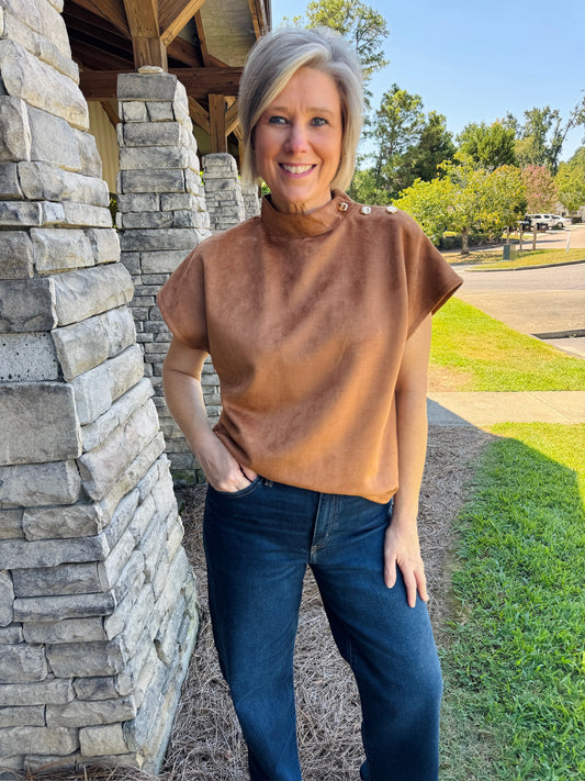 The Sima Suede Top
