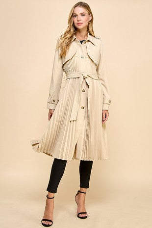 The Pleated Twist Trench Coat/ FINAL SALE