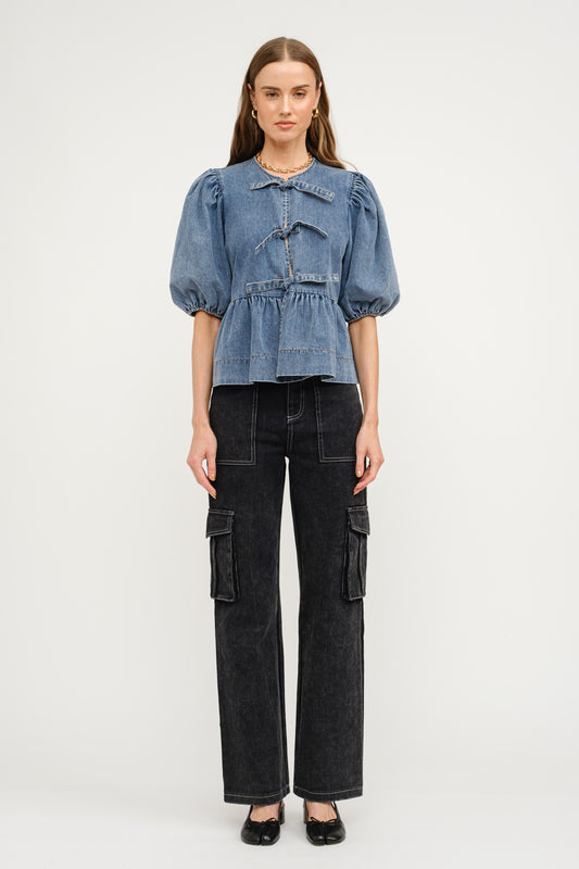 The Norah Denim Blouse