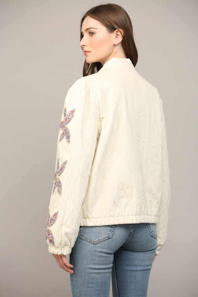 The Floral Appliques Quilted Jacket