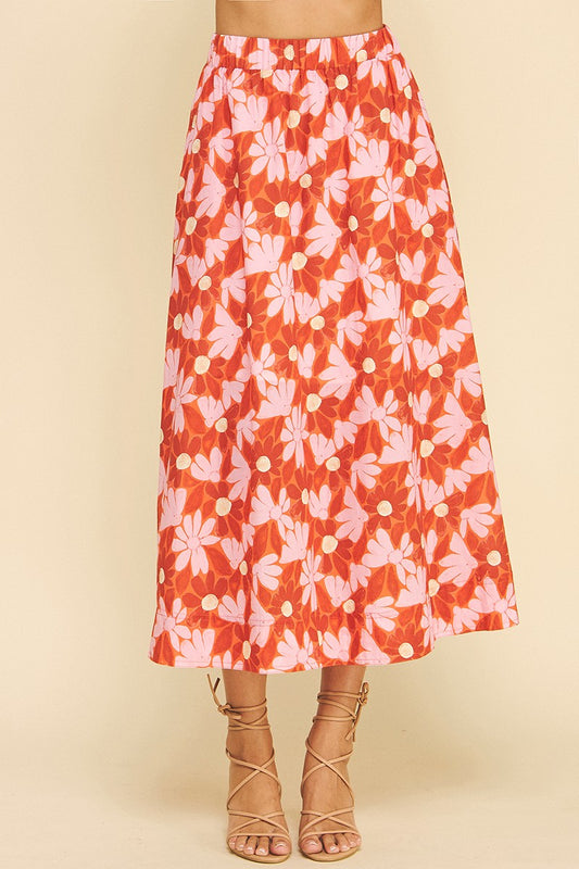 The Francesca Floral Midi Skirt