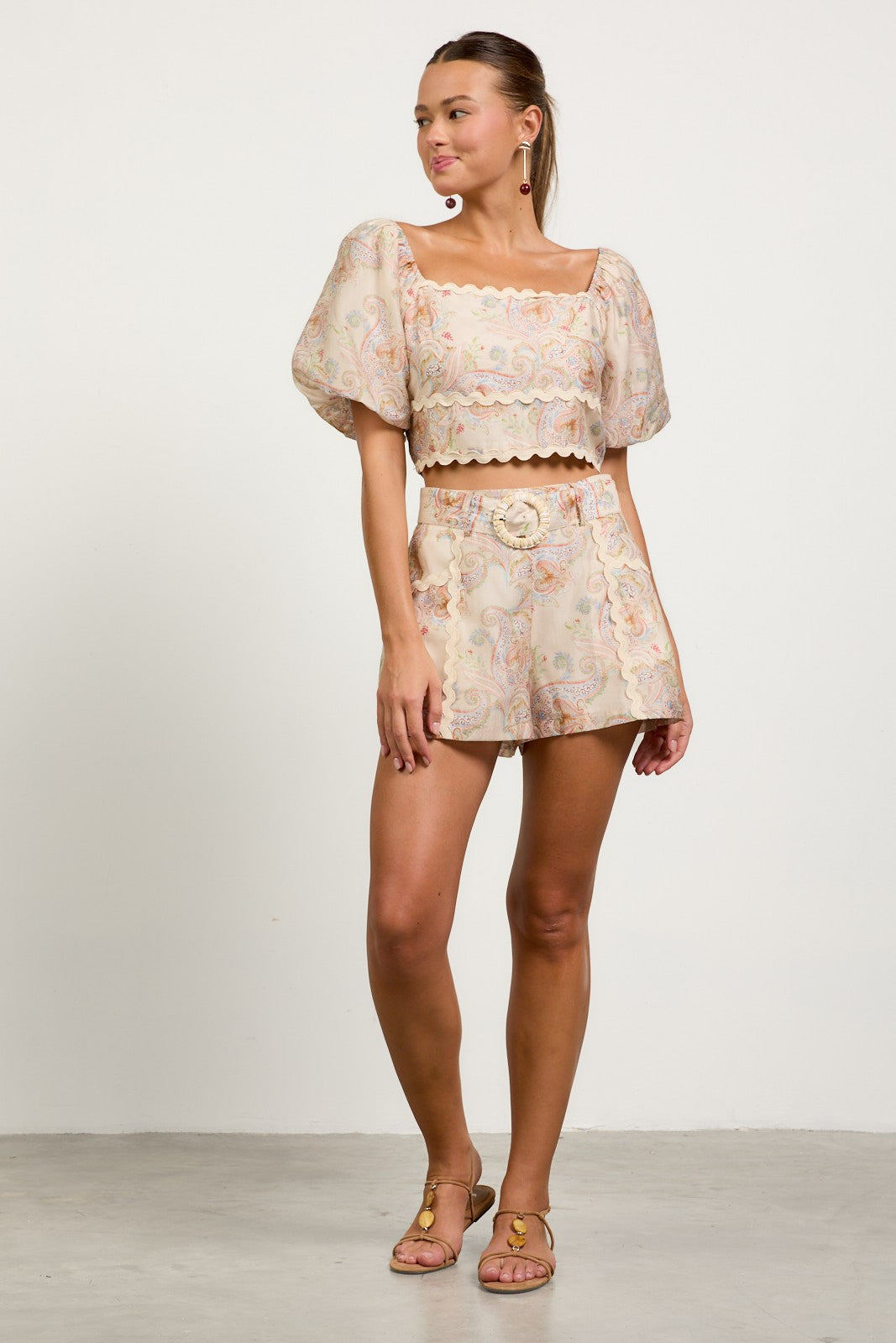 The Paisley Belted Shorts