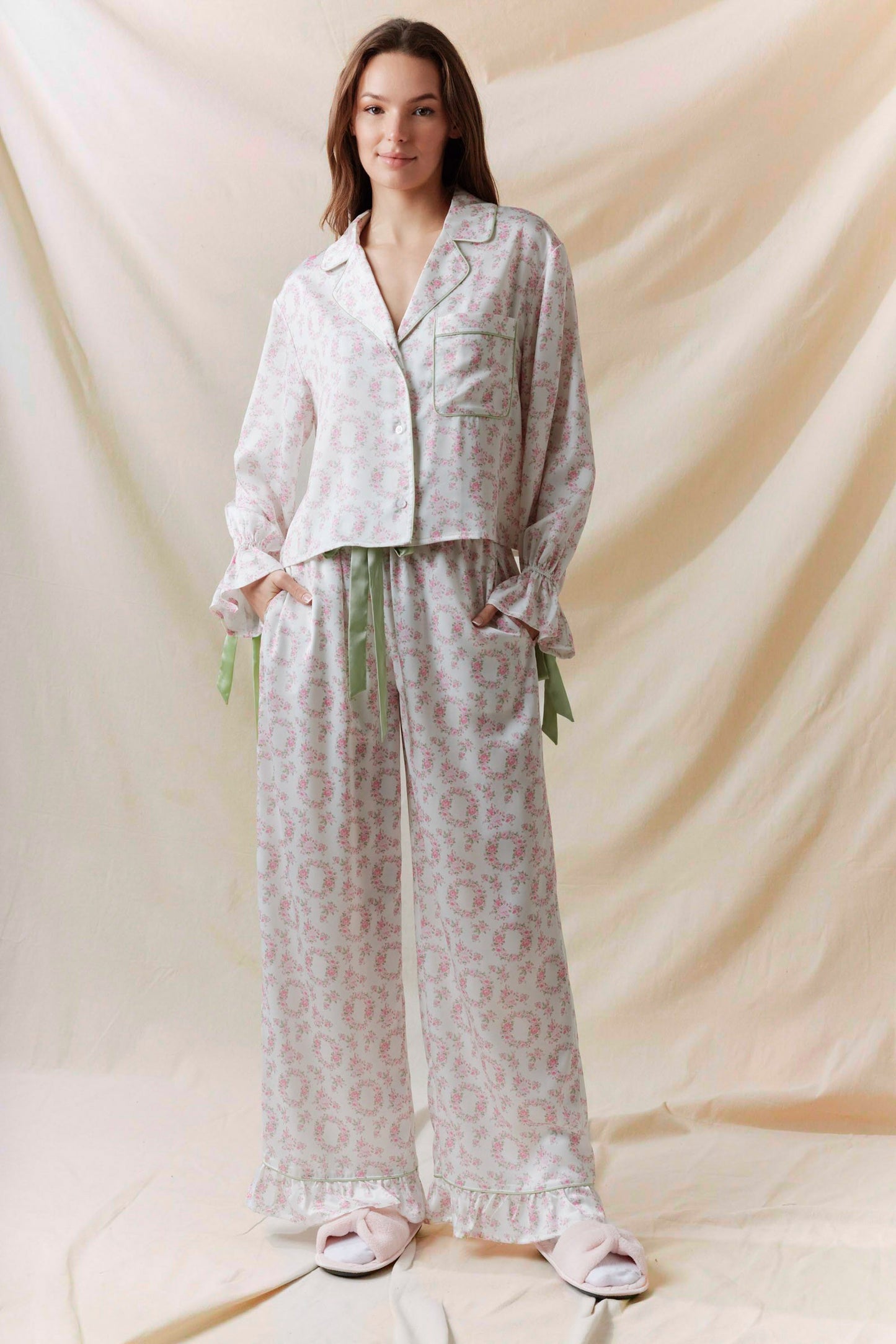 The Sara Anne Satin PJ Set