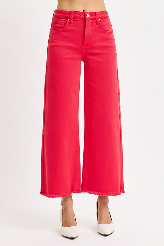 Risen/ HR Crop Wide Pants/ Scarlet