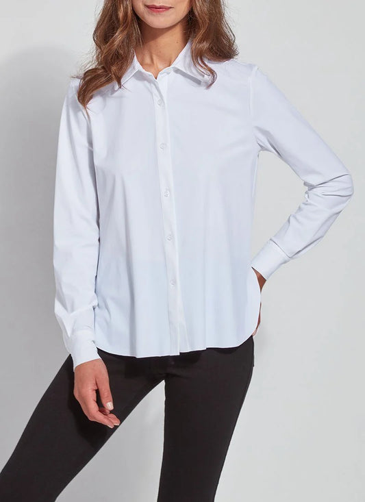 Lyssé/ The Connie Slim Button Down/ White