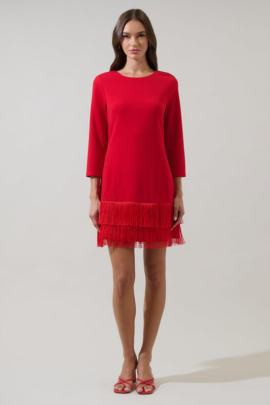 The Venetia Fringe Mini Dress/ Final sale